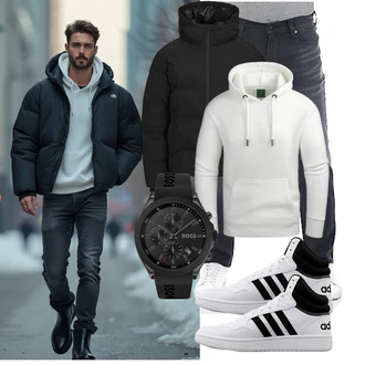 Outfit mit Schwarz Uhr Boss "Freizeit Outfit"
