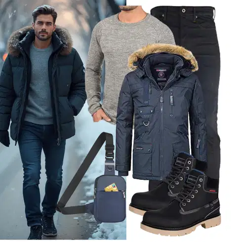 Jeans Schwarz SchnürStiefelette/Wattierte Stiefel/Winter Stiefelette/Klassischer Stiefel/Herren Lederschuhe/Gefütterte Stiefelette/Sicherheitsschuh/Wasserfester Schuh/Wasserdichter Stiefel Gaatpot kombinieren