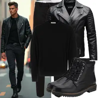 Party Outfits Rock N Roll mit Schwarz/Dunkelrot/Grau Jacke mit Seitlichem Reißverschluss/Motorradjacke/Kunstlederjacke/Bikerjacke Redbridge "Freizeit Outfit"Look: Classic, Rockige, Vintage, Moderne, Rock N Roll, Punk, Metal, Coole, Techno