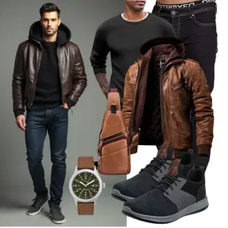 Elegant Abendessen Winter Outfit mit COOFANDY "Freizeit Outfit"Look: Boyfriend, Casual, Classic, Elegant, Moderne, Schlichte, Büro, Stil, Business, Dad, Vatertag, Abendessen, Bar, Wasen, Date