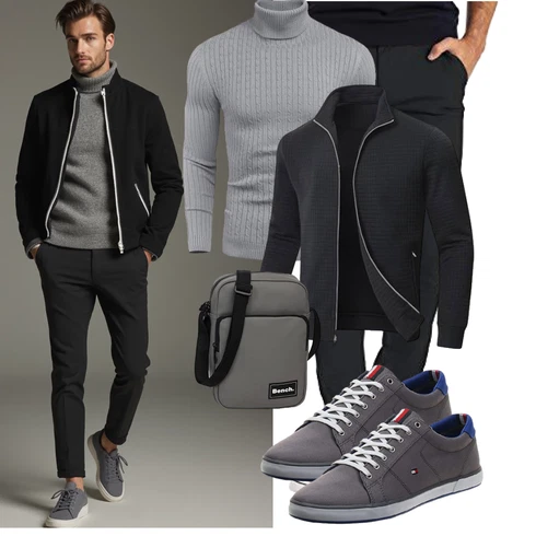 Kariert Dunkelblau/Schwarz/Dunkelgrau ThermoJacke/SportJacke/StrickfleeceJacke/MerinoJacke/Jacke mit Seitlichem Reißverschluss Huayuzh kombinieren