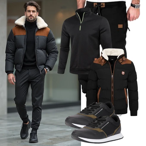 Schwarz/Rot/DunkelRot/Bordeaux/Braun KunstfaserJacke/TrachtenstrickJacke/ThermoJacke/DaunenJacke/HerbstJacke/KapuzenJacke/Außergewöhnliche Jacke/SteppJacke/WinterJacke/Puffer Jacke Behype kombinieren