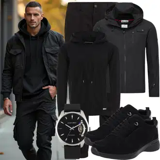 Party Outfits Geburtstag Winter mit Schwarz Wasserdichter Outdoorschuh/Winter Sneaker/Wasserfester Schuh/Trekkingstiefel/Leder Sneaker/Herren Lederschuhe The North Face "Freizeit Outfit"Look: Bayram, Konzert, Schule, Geburtstag, Konfirmation