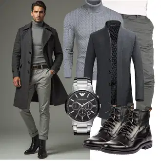 Outfit mit Grau Jumpsuit & Overall Overall/Winter Parka COOFANDY "Freizeit Outfit"