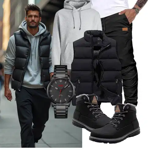 Schwarz Wattierte Stiefel/Schnürstiefel/Gefütterte Stiefelette/Winter Stiefel/Sicherheitsschuh/Wasserfester Schuh/Winter Sneaker/Winter Stiefelette/Wasserdichter Stiefel/Klassischer Stiefel/Herren Lederschuhe Pastaza kombinieren