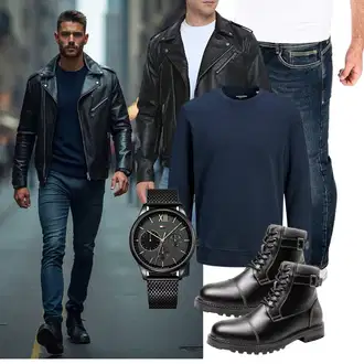 Outfit mit Blau Jumpsuit & Overall Overall WOTEGA "Freizeit Outfit"
