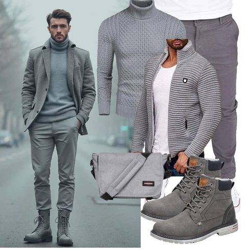 Grau Overall/Jacke Winter Parka COOFANDY kombinieren