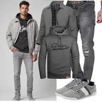 Winter Outfits Warme mit Grau/Dunkelgrau/Hellgrau Kapuzenpullover/Unisex Hoodie/Strick Hoodie/Sport Sweatshirt/Vintage Hoodie/Hoodie/Ausgefallener Hoodie/Sport Hoodie Grin&Bear "Freizeit Outfit"