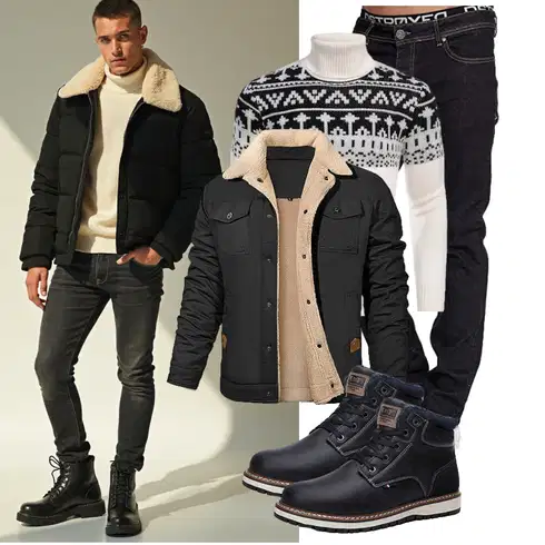 Weiß/Creme/Beige/Braun StrickPullover/WollPullover/Jacquard Pullover/Norweger Pullover/WinterPullover COOFANDY kombinieren