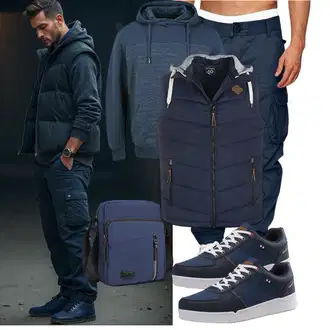 Outfit mit Sport Hoodie/Fleece Pullover/KapuzenPullover b BLEND "Freizeit Outfit"
