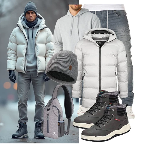 Hellgrau/Dunkelgrau/Grau/Schwarz Winter Sneaker/Herren Lederschuhe/Wasserfester Schuh/Wasserdichter Outdoorschuh/Wasserdichter Stiefel Dannto kombinieren