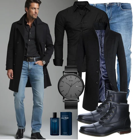 Blau Winter Parka Vogstyle kombinieren