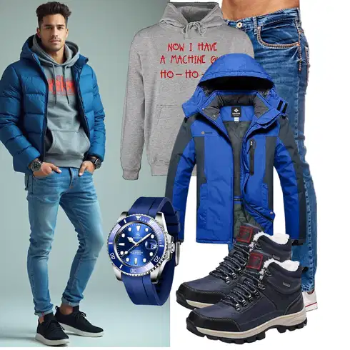 Jeans Rusty Neal kombinieren mit Grau/Hellgrau/Dunkelrot/Dunkelgrau/Rot Fleece Pullover/Kapuzenpullover/Sport Hoodie/Ausgefallener Hoodie/Vintage Hoodie/Hoodie/Partner Hoodie/Damen Pullover/Unisex Hoodie Shirtracer