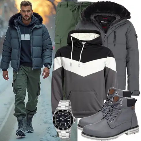 Mischfarben/Hellgrau/Grau/Dunkelgrau/Beige Hoodie/Strick Hoodie/Sport Hoodie/Kapuzenpullover/Ausgefallener Hoodie/Sport Sweatshirt/Partner Hoodie Ragwear kombinieren mit DunkelGrün/Khaki/Grün Trekkinghose/Zip Off Hose/Cargohose/Funktionshose CMP