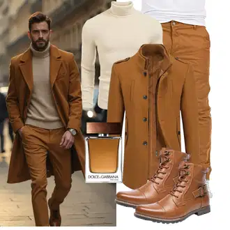 Herbst Outfits Festlich mit Braun/Orange/Beige Allthemen "Freizeit Outfit"Look: Französische, Western, Smart Casual, Coole, Business, Schön, Festlich, Indoor