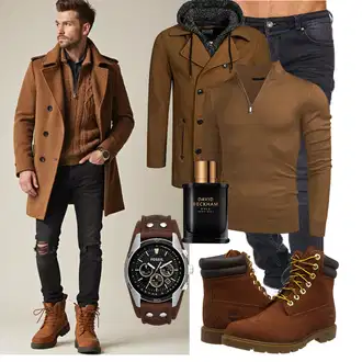 Outfit mit Rot Wintermantel/Winter Parka Indicode Jeans "Freizeit Outfit"