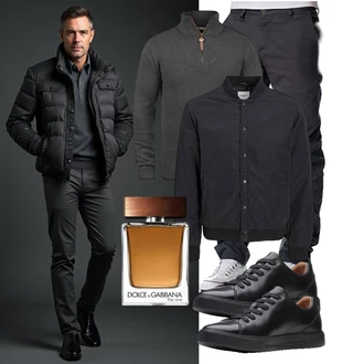 Outfit mit Schwarz WollPullover !Solid "Freizeit Outfit"