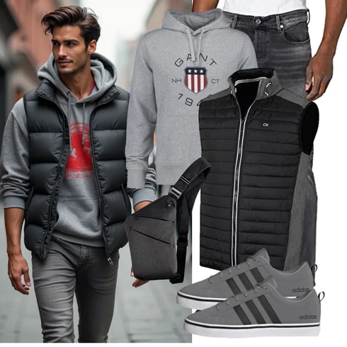 Schwarz/Dunkelgrau/Grau Reiseweste/Indoorweste/Langlaufweste/Steppweste/Outdoorweste/Reitweste/Kunstfaserweste/Funktionsweste/Wendeweste/Isolationsweste Calvin Klein kombinieren