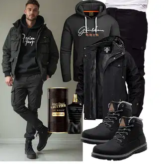 Elegant Outfit mit Schwarz/Dunkelblau/Khaki/Lila Jogger Hose/Cargo-JoggingHose/Capri/CargoHose/Cargo Short PITTMAN "Freizeit Outfit"Look: Rap, Outdoor, Feine, Empire, Lack, Coole, Smart Casual, Workwear, Casual, Techno, Unisex, Trendige, Streetwear, Elegant, Schlichte
