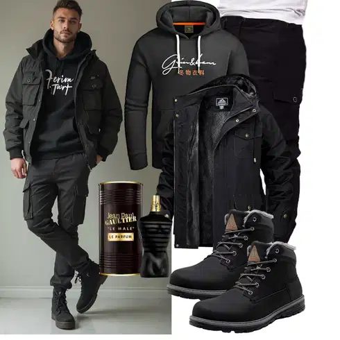 Schwarz/Dunkelblau/Khaki/Lila Jogger Hose/Cargo-Jogginghose/Capri/Cargohose/Cargo Short PITTMAN kombinieren