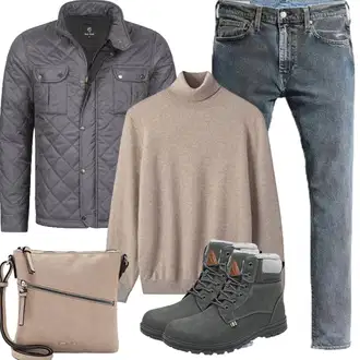 Winter Outfit mit Schwarz/Grau/Dunkelgrau/Dunkelgrün/Hellgrau Thermostiefel/Winter Sneaker/Winter Stiefel/Gefütterte Stiefelette/Klassischer Stiefel/Wattierte Stiefel/Winter Stiefelette/Wasserfester Schuh/Wasserdichter Stiefel/Herren Lederschuhe Mishansha "Herbst Outfits"