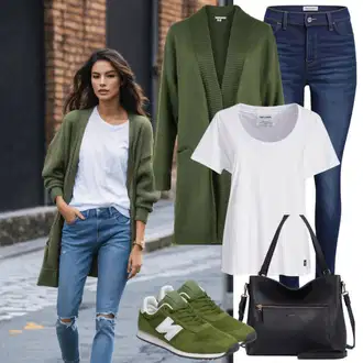 Green Outfits Estetski mit Temno zelena/Bež/Črna/Zelena Platnena superga/Superge Nizka/Skate Obutev/Ozka superga/Superge Luknjasta/Teddy superga Furla "Jesenska obleka za vsakdanje nošenje"Look: Unisex, Baroque, Gotika, Estetski, Lepo, Bundeswehr, Lak, Grunž, Lev
