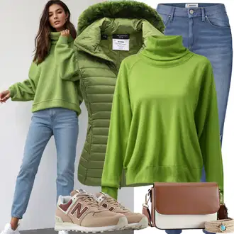 Green Outfits Estetski mit Bela/Bež/Rjava/Krem/Khaki/Zelena Usnjene superge/Superge Nizka/Ozka superga/Superge Luknjasta/Poletne superge Furla "Jesenska obleka za vsakdanjo uporabo"Look: Unisex, Transparent, Estetski, Lak, Eleganten, Priložnostne, Modna, Safari, Športno, Džungla