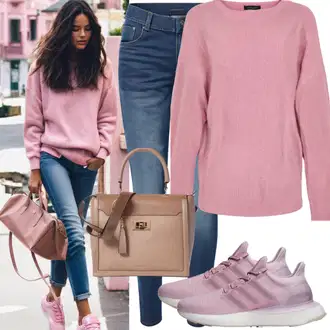 Ležerne kombinacije Vjenčanje sa Pink Platnena tenisica/Tenisice s patentnim zatvaračem sa strane/Niska Tenisica Converse "Jesenska odjeća za svakodnevno nošenje"Look: Vjenčanje, Koncer, Škola, Valentinovo