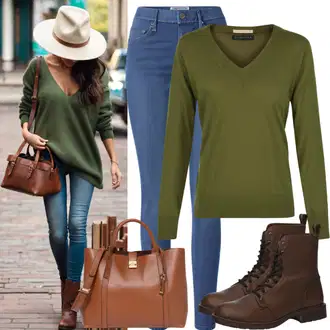 Ležerne kombinacije Ured sa Bež/Smeđa/Siva Shopper torba/Torba za rame/Velika torba/Poslovna Torba/Torba Za Vjenčanje/Ured Za Torbu/Veliki džep Kazar "Jesenski izgled"Look: Ured, Babydoll, Vintage, 20-ih godina, Elegantan, Chic