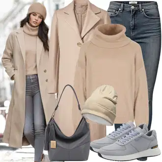 klasický Outfit sa Bijela/Siva/Svjetlosiva Kožna Jakna/Bikerske Traperice/Ženske Traperice 7/8 Dužine/Push-up Traperice/Muška Kožna Jakna/Termo Traperice/Traperice s Prorezom/Čizma do Gležnja/Kožne Cipele/Zimska jakna/High Waist Traperice/Traperice Slim Kroja jjxx "Lagani outfit"Look: Rap, Boja, klasický, Vanjski, Običan, cool