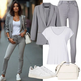 Outfit s Krémová/Oranžová/Bílá Úzká Teniska/Nízká Teniska/Kožené Tenisky Tommy Hilfiger "Lehký Outfit"