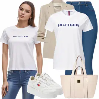 outfit mit Rjava/Bež/Bela Mrežasta majica Diesel "Lepa srajca Poletni videz"
