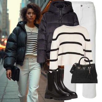 Outfity na podzim s Šedá/Bílá/Khaki/Světle šedá/Krémová Kalhoty s 5 kapsami/Boyfriend Kalhoty/Kalhoty Bootcut/Rovná Kalhoty/Twillová Kalhoty/Tesařská Kalhoty/Bavlněná Kalhoty/Kalhoty se Štěrbinou/Mušelínové Kalhoty/Dlouhá Kalhoty Edited "Zimní look"