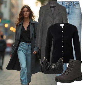 Outfit s Světle modrá/Modrá Džíny s Rozparkem/Džíny s Dírou/Boyfriend Džínové kalhoty/Formální Košile/Vintage džíny/Girlfriend Džíny/Dad Džíny/Pánské tričko/Rovná Džína/Džíny Volného Střihu LTB "Perfektní na zimu"