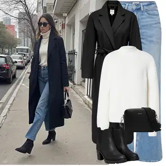 Outfit s Černá Kotníková Bota s Podšívkou/Chelsea Boty/Kožená kotníková bota/Gumová Kotníková Bota/Kožená bunda Only "Trendový zimní vzhled"