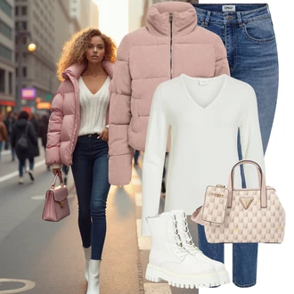 Rave Outfit sa Krem/Bijela/Bež Čizmica Gležnjača na Vezanje/Čizma s Platformom na Vezanje/Borbena Čizma/Klasična čizmica Bronx "Outfit za zimu"Look: Koncer, Škola, Rave, Coachella
