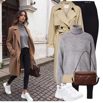 Outfit sa Crna/Tamnoplava Samtaste Tajice/Traper Tajice/Tajice visokog Struka/Jeggings/Pletena Tajica/Podstavljena Tajica/Oblikovana Tajica/Kožna Jakna/Treggings/Tople Tajice Noisy may "Zimski izgled"