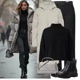 Černé, Modré Džíny s Širokými Nohavicemi Outfity image