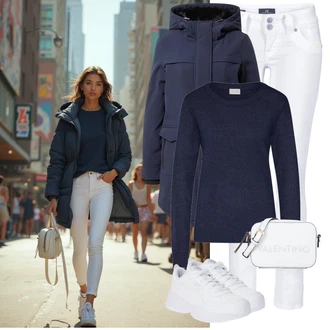 Cilia Outfit s Bílá/Krémová Tréninková bota/Gymnastická bota/Běžecká bota/Tenisová bota/Bota na fitness Puma "Outfity na zimu"
