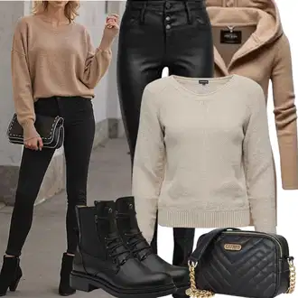 Zima outfit mit Črna Superga Zimske superge/Zimski gležnjar/Škornj za Sneg/Oblazinjeni škorenj/Zimski škornj iz jagnječje kože primohurt "Moden videz za jesen"