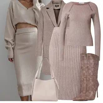 Mom Outfit s Šedá/Hnědá/Béžová/Fialová Kabát Bouclé/Zimní Kabát Vlněný kabát/Kašmírový Kabát/Vlněný Kabát/Tweedový Kabát/Pletený Kabát/Lodenový kabát Only "Zimní Outfity"Look: Klasické, Business, Mom, Kancelář, Příliš oblečený, Chytrý příležitostný, Univerzitní