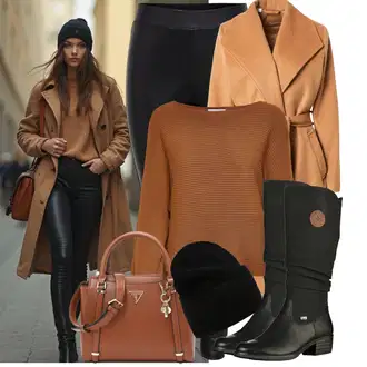 Outfit s Černá Zimní Kozačka/Dlouhá Kozačka/Bota se širokým nohavici/Klasická kozačka/Plochá kozačka nad koleno/Nepromokavá kozačka/Jezdecká Bota Rieker "Vánoční outfit"
