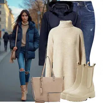 Kombinacije za zabavu Boho sa Bež/Smeđa Torba za rame/Poslovna Torba/Torba Za Laptop/Torba Za Preko Ramena/Veliki džep/Torba za nošenje/Velika torba/Torbica/Ured Za Torbu/Shopper torba/Torba Za Notebook Tamaris "Cool zimski outfit"Look: Prekrasan, cool, Mom, Boho, Sveučilišna