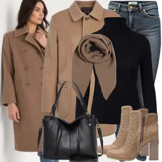 outfit mit Siva/Temno siva/Svetlo siva Ženske 7/8 Kavbojke/Gležnarji/Capri Kavbojke/Odrezane Kavbojke/Push up Kavbojke/Usnjena Jakna/Ozke Kavbojke/Kavbojke na Poteg/Usnjene Čevlje Only "Modni zimski outfit"