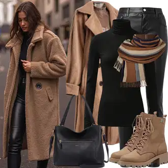 Kombinacije za zimu Maxi sa Crna Torba Za Preko Ramena/Torbica/Torbica/baguette vrećica/Mala Torbica/Torba preko ramena/Torba za rame Armani Exchange "Modni zimski outfit"