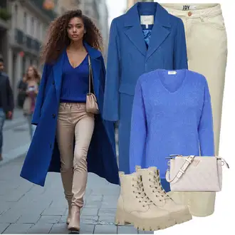 S Pertlanjem Outfit sa Bež/Kaki Traperice Ravne Nogavice/Culotte Traperice/Formalna Košulja/Dad Traperice/Traperice Opuštenog Kroja/Traperice s Prorezom/Mom Jean/Skraćene Traperice/Vintage traperice/Boyfriend Jeans/Girlfriend Traperice/Ženske Traperice 7/8 Dužine JdY "Trendi zimski outfit"