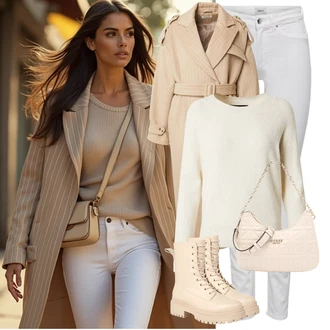 S remenom Outfit sa Bež/Smeđa/Kaki Prijelazni Kaput/Midi Kaput/Kaput od Kašmira/Dugi Kaput/Baloner/Trenč Kaput/Dugi Zimski Kaput/Dugi kaput/Vintage Kaput Edited "Savršen za zimu"