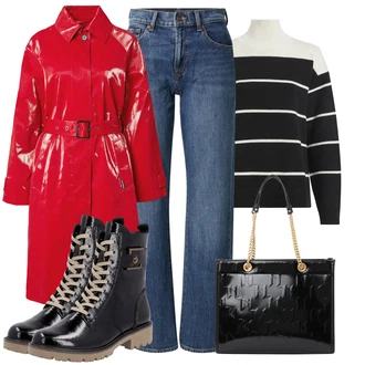 Lak Outfit s ?erná Koza?ka ?n?rovací Kotníková Bota/Motorká?ská bota/Bojová Bota/Plochá Kotníková Bota/Motorká?ská Bota/Koza?ka se zipem REMONTE "Perfektní na zimu"