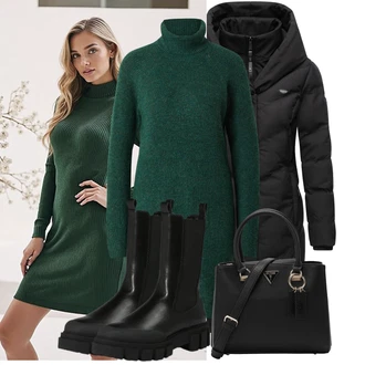 Narozeniny Zima Outfit s Tmavě zelená Nezařazené Pieces "Perfektní na zimu"Look: Bar, Vánoce, Chatky, Koncert, Zvláštní příležitosti, Škola, 60. narozeniny, Narozeniny