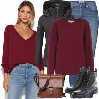 Outfit s Černá Bunda s Kapucí/Funkční Bunda/Lyžařská bunda/Trekingová bunda/Udržitelná bunda/Turistická bunda/Outdoorové Bundy/Přechodné Bundy/Bunda 2v1 Ragwear "Podzimní outfit pro každodenní nošení"